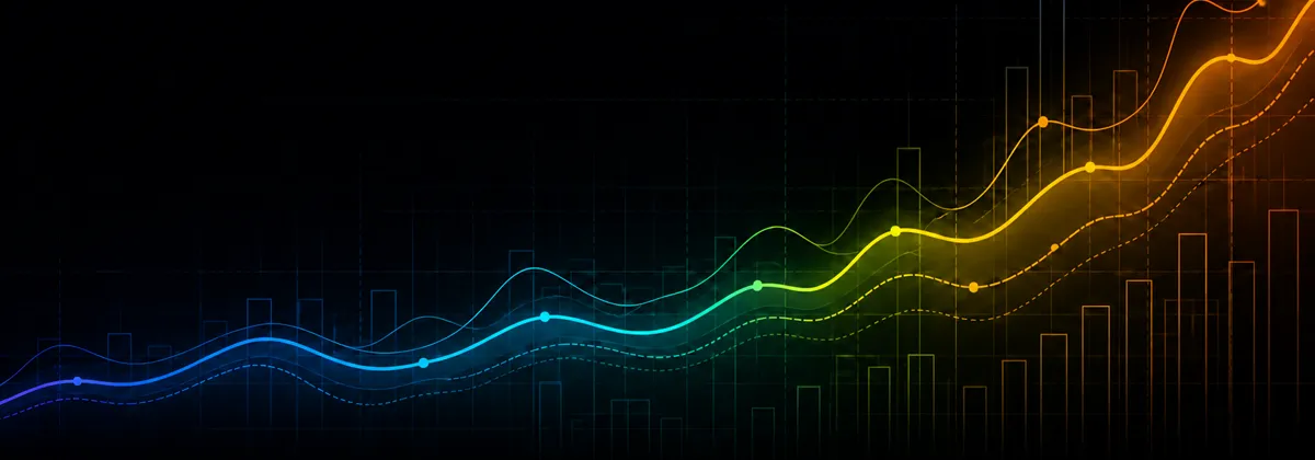 Illustrative thermal trace representing HVAC findings progressing from evidence to prioritized action